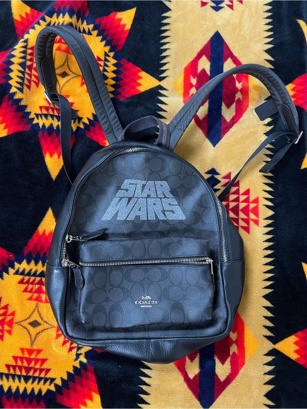Coach Black Signature Canvas Star Wars Mini Backpack